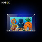 KGBOX Standard Assembly‑Kit display case for LEGO 11386 SpongeBob SquarePants: Bikini Bottom, UV‑backplate, mirror base, magnetic front  door