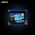 KGBOX one‑piece display case for LEGO 21333 The Starry Night,3mm acrylic,UV‑printed backplate,wall‑mountable minimalist style