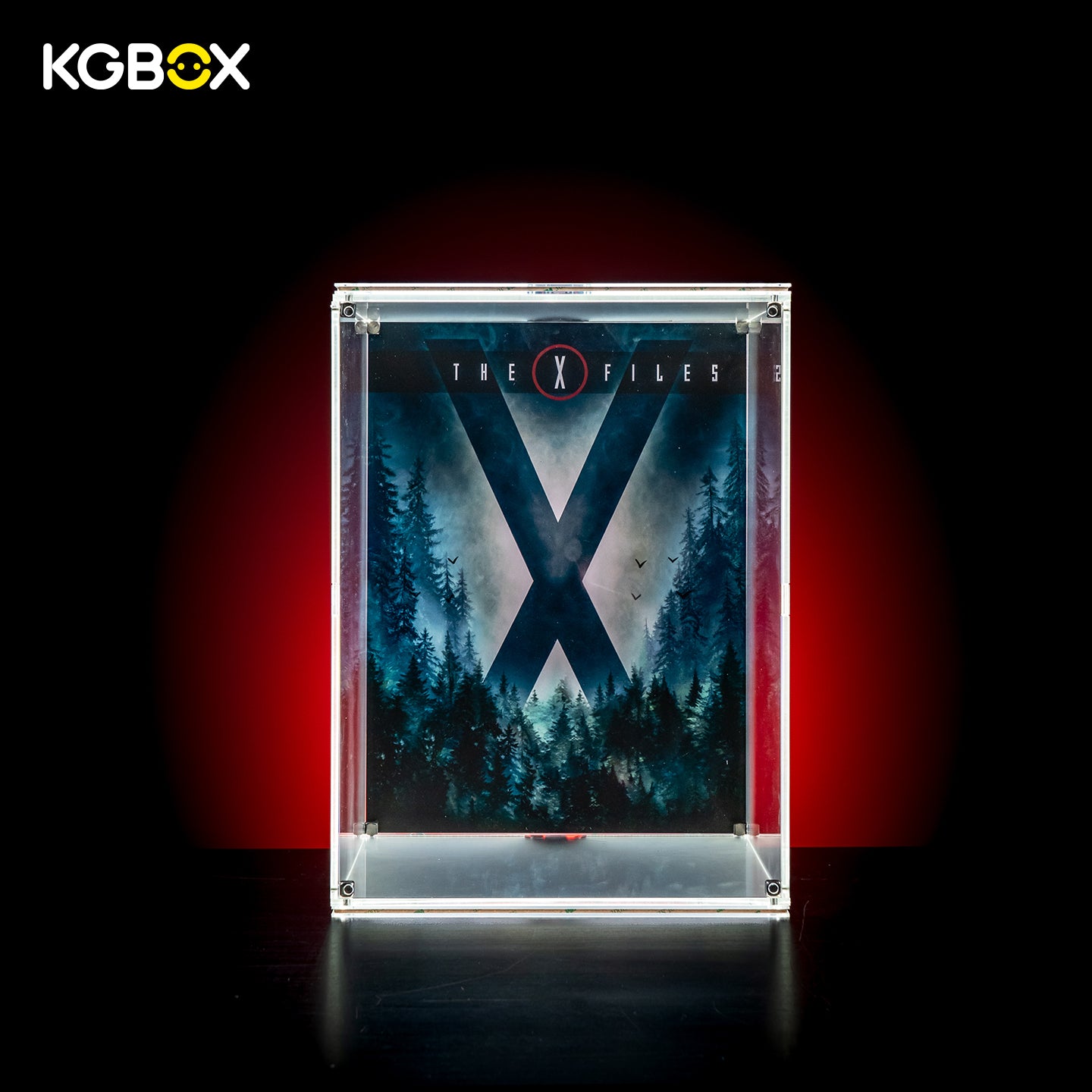KGBOX reinforced display case full 3‑light‑panel kit for LEGO 21369 The X‑Files, fully illuminated 