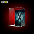 Empty KGBOX modular spliced standard acrylic display case for LEGO 21369 The X‑Files, side view, no model included