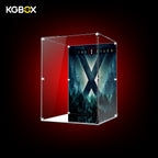 Empty KGBOX modular spliced standard acrylic display case for LEGO 21369 The X‑Files, side view, no model included