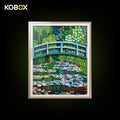 KGBOX one‑piece thickened display case for LEGO 31220 Claude Monet Bridge over a Pond of Water Lilies, 5mm acrylic wall mount, simple transparent style