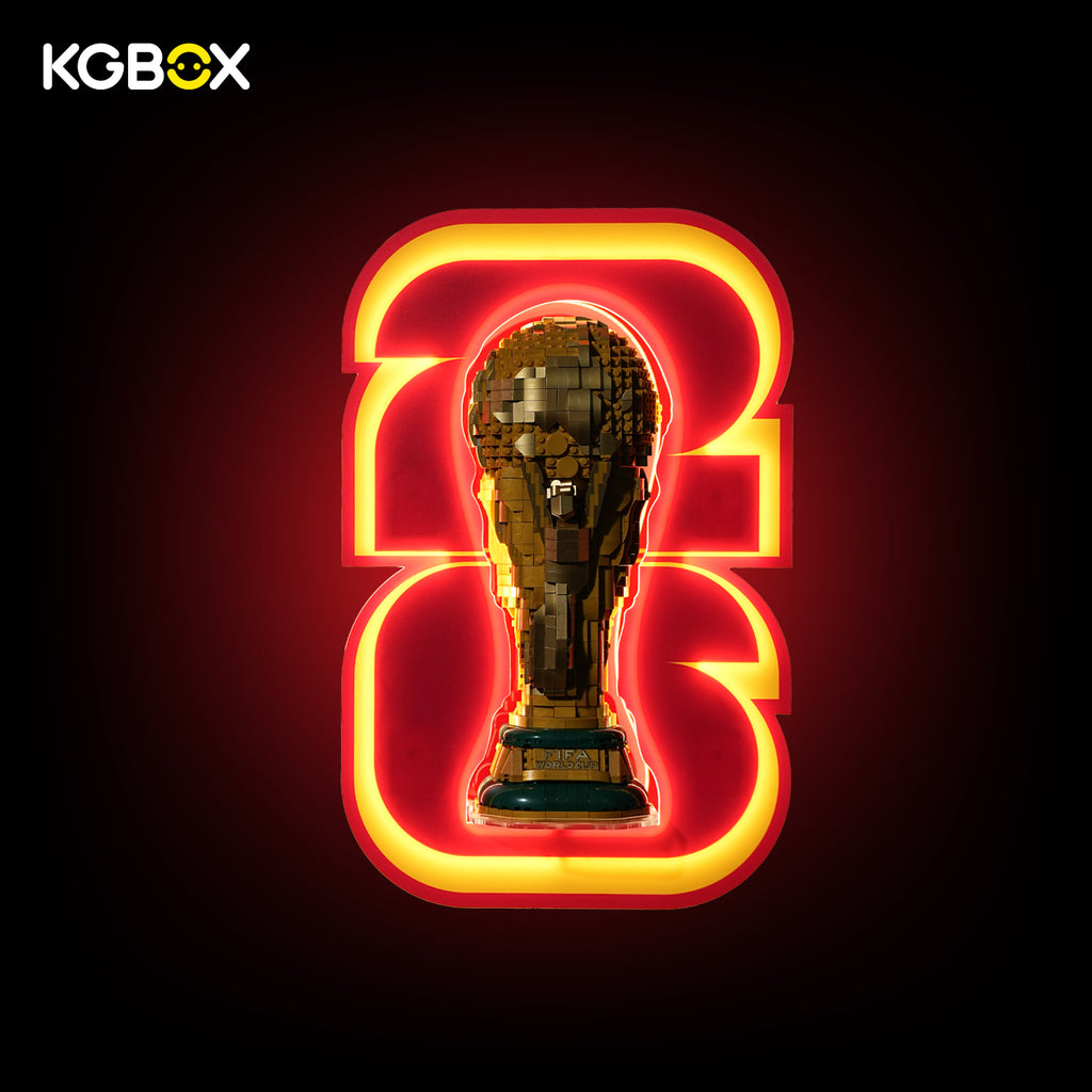 KGBOX wall-mounted LED display stand for LEGO 4000351 FIFA World Cup Trophy