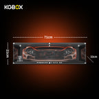 Official dimension size chart for KGBOX collector display case fitting LEGO 42056 Porsche 911 GT3 RS, full length width height measurements