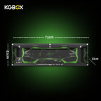Official dimension size chart for KGBOX collector display case fitting LEGO 42115 Lamborghini Sián FKP 37, full length width height measurements