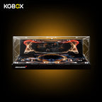 Empty Deluxe KGBOX tabletop acrylic display case custom-sized for LEGO 42172 McLaren P1