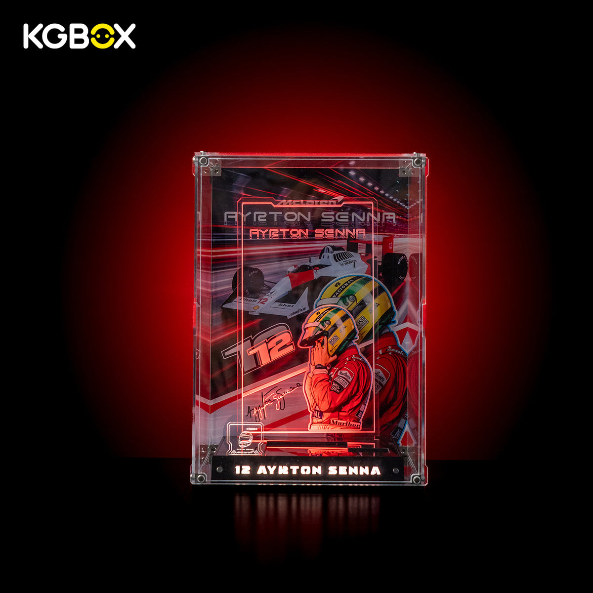 Empty Premium Collector Assembly‑Kit for LEGO 43024 Ayrton Senna Helmet, LED lighting, engraved nameplate, laser insert
