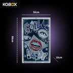 Dimension size chart for KGBOX 4‑in‑one display case compatible with LEGO 43028 43029 43030 43031