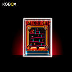 KGBOX 5mm modular spliced display case for LEGO 72051 Donkey Kong Arcade, LED back‑lit panel illuminated effect