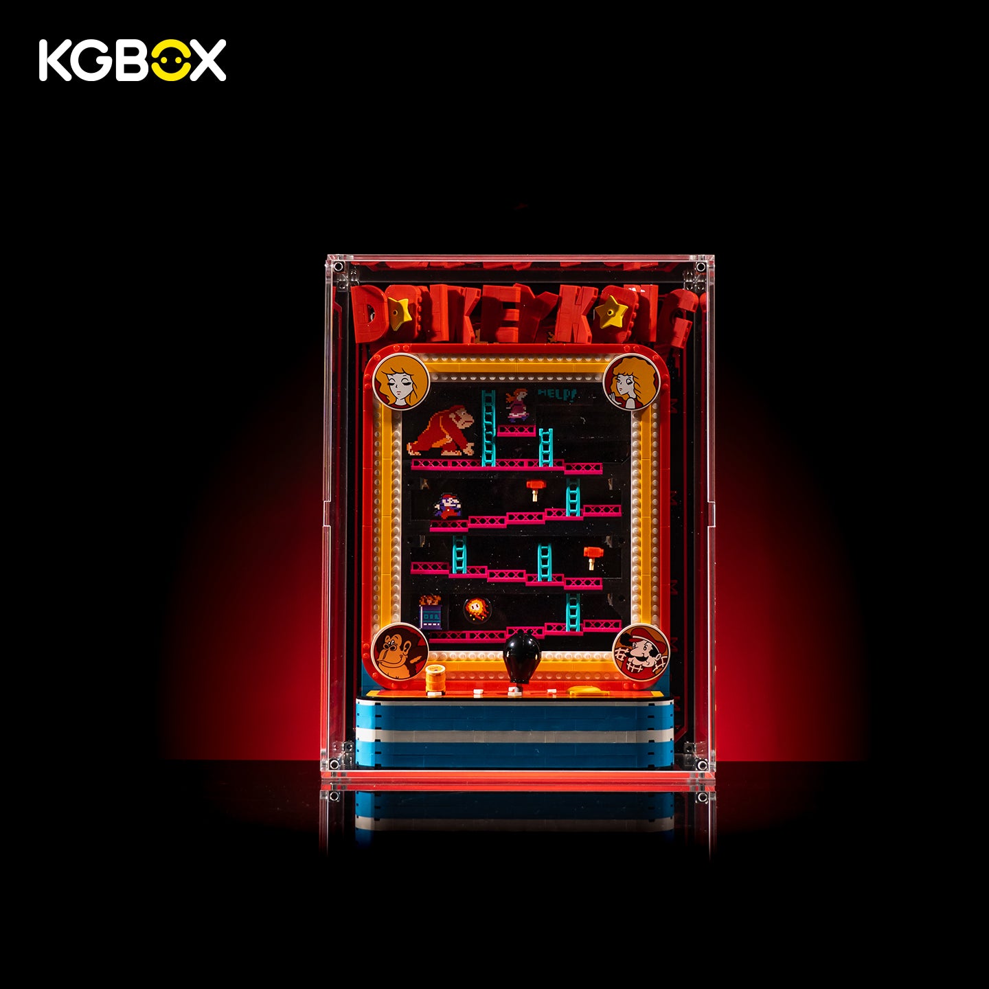KGBOX 5mm modular spliced display case for LEGO 72051 Donkey Kong Arcade