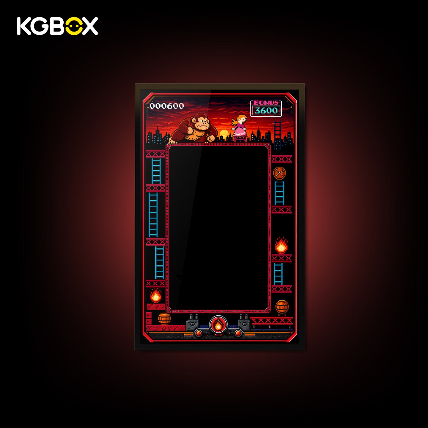 Empty KGBOX wall display frame custom made for LEGO 72051 Donkey Kong Arcade