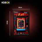 Official dimension size chart for KGBOX wall display frame fitting LEGO 72051 Donkey Kong Arcade