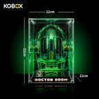 Dimension chart for KGBOX Premium Collector Assembly‑Kit display case for LEGO76345 Doctor Doom Bust, size specification diagram