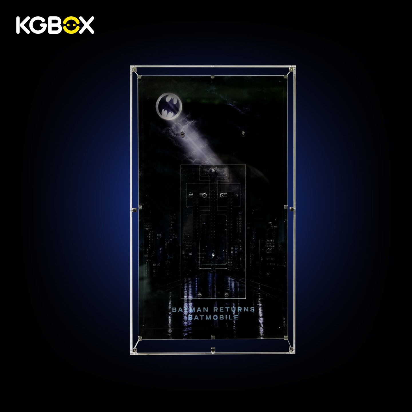 Empty Reinforced Edition showcase for LEGO76355 Batmobile, 5‑mm thick acrylic, wall‑mountable,  model not included