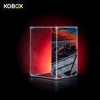 Empty KGBOX Modular Assembly Edition acrylic showcase for LEGO43017 Oscar Piastri McLaren Helmet, UV‑printed backplate, mirror bottom, no helmet included
