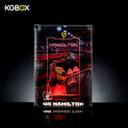 Empty KGBOX Premium Collector Edition display case with LED lighting, custom nameplate and laser-etched panel