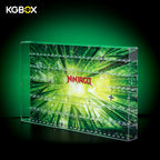 Empty KGBOX 3mm standard wall hanging acrylic showcase for 120 LEGO Ninjago minifigures, side profile view