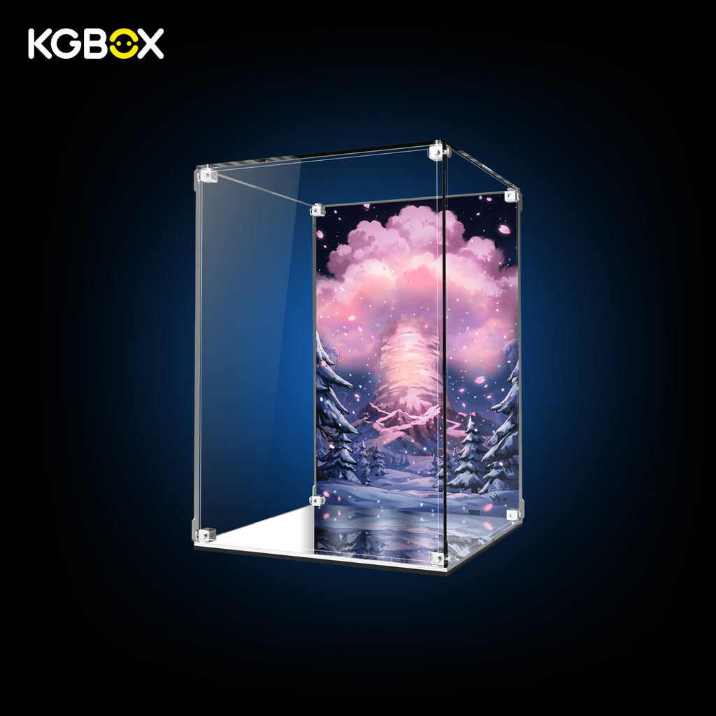 Empty KGBOX Modular Assembly Edition acrylic showcase for LEGO75643 Tony Tony Chopper, UV‑printed backplate, mirror bottom, no figure included