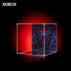 LEGO 76346 Spider-Man Hero Figure display case with UV print, empty front view – KGBOX