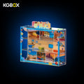 Empty modular splicable wall-mount acrylic display case custom-sized for POP MART DIMOO WORLD × PIXAR Pop Bean mini blind box figures, equipped with magnetic front panel