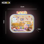 Official dimension size chart for KGBOX acrylic display case compatible with POP MART DIMOO Pixar Pop Bean blind box figures
