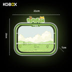 Official dimension size chart for KGBOX acrylic display case compatible with POP MART Going Outing With Me Pop Bean blind box figures
