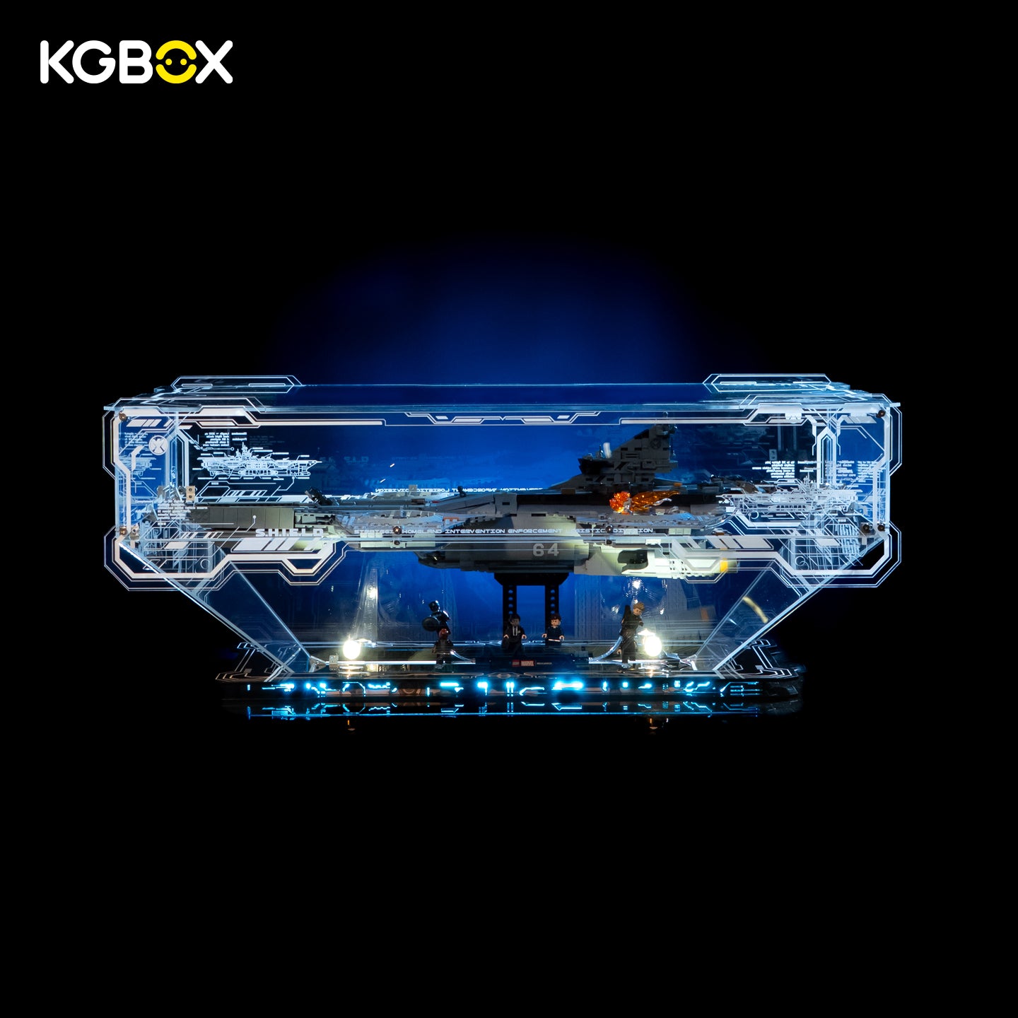 KGBOX Premium Display Case for LEGO 76354 S.H.I.E.L.D. Helicarrier