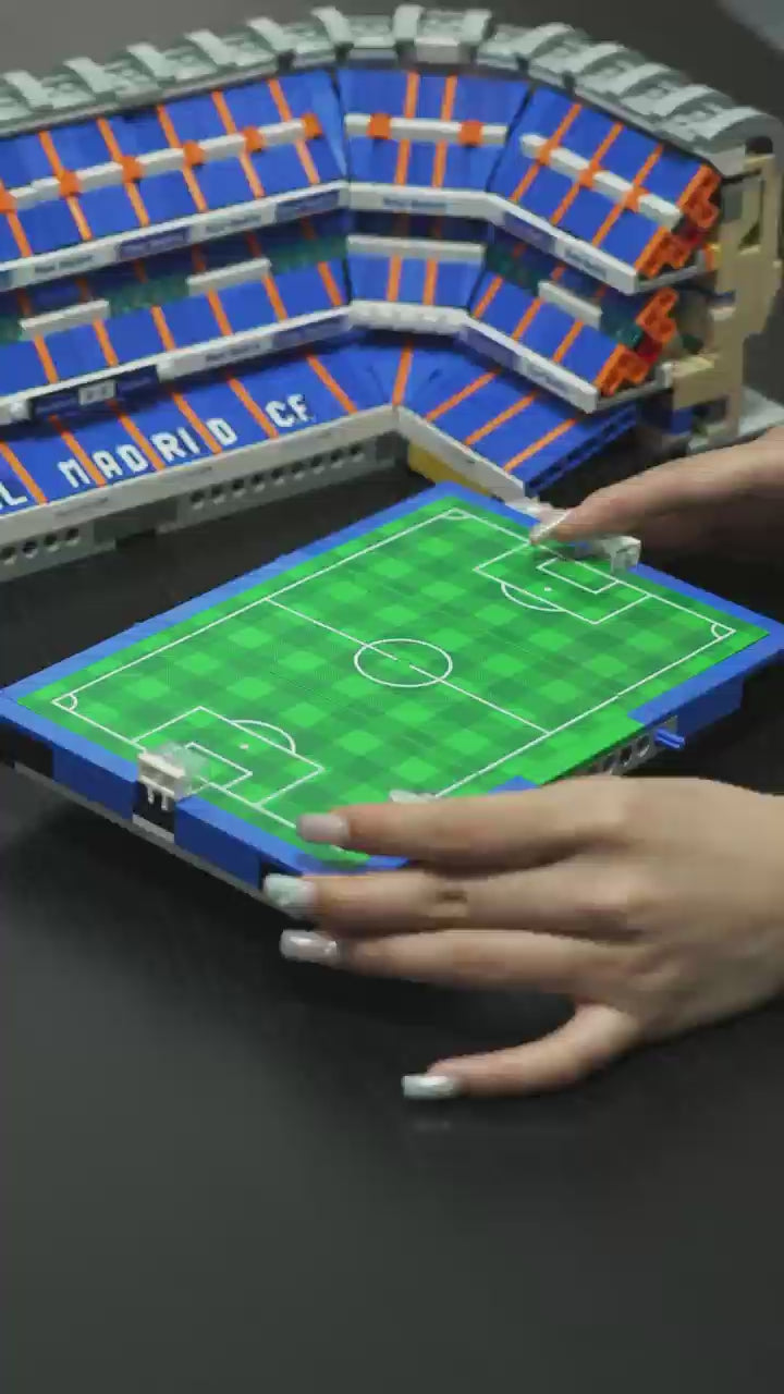 Lighting showcase of KGBOX wall frame for LEGO 10299 Bernabéu Stadium